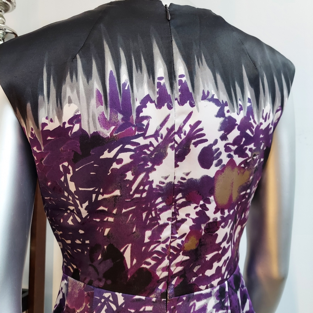 Tahari Sleeveless Dress, Black & Purple, sz 4 - Picture 8 of 14